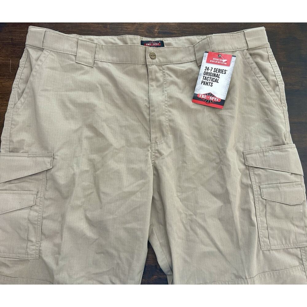 NWT TRU-SPEC Mens 24-7 Series Original Tactical Cargo Pants Khaki Size 48 X 30